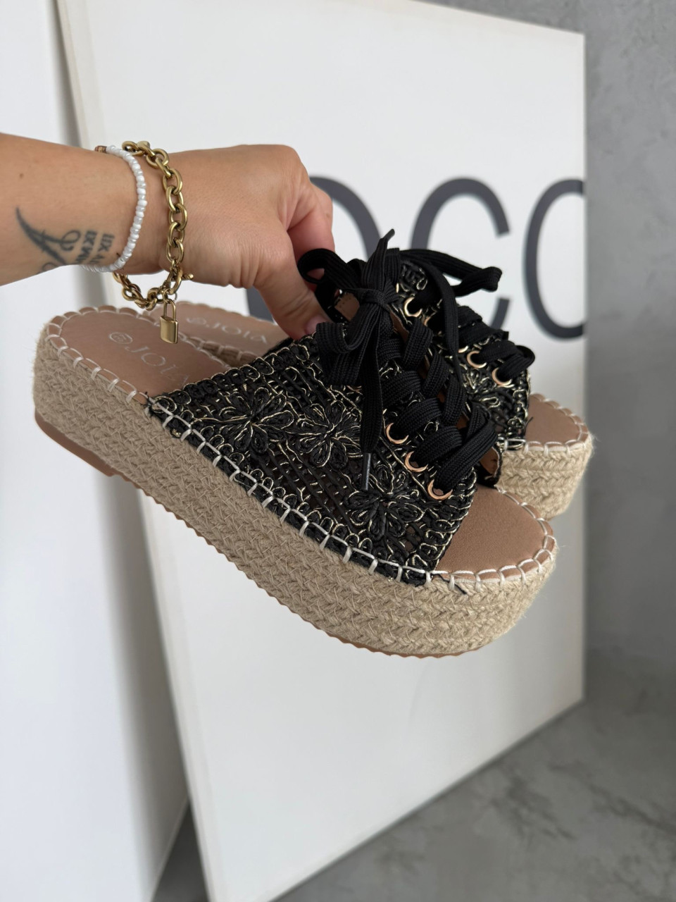 Klapki Eden Na Platformie Czarne