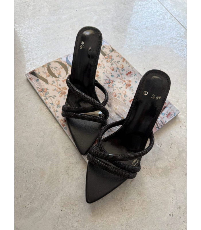 Złote Klapki Na Obcasie