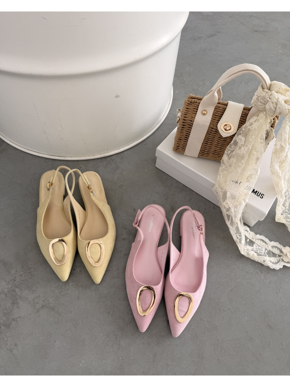Różowe Baleriny Ze Złotym Akcentem