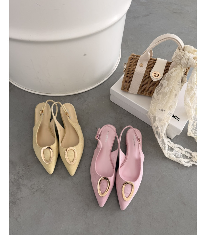 Żółte Baleriny Ze Złotym Akcentem