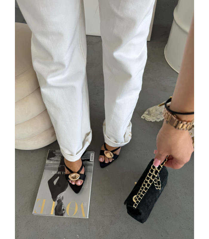 Klapki Szpilki Złota Ozdoba