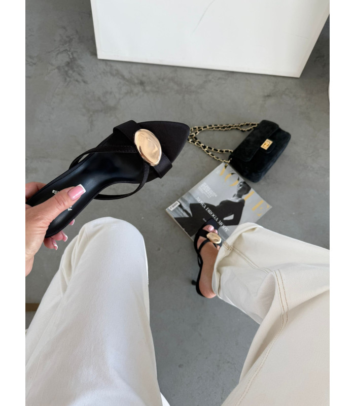 Klapki Szpilki Złota Ozdoba