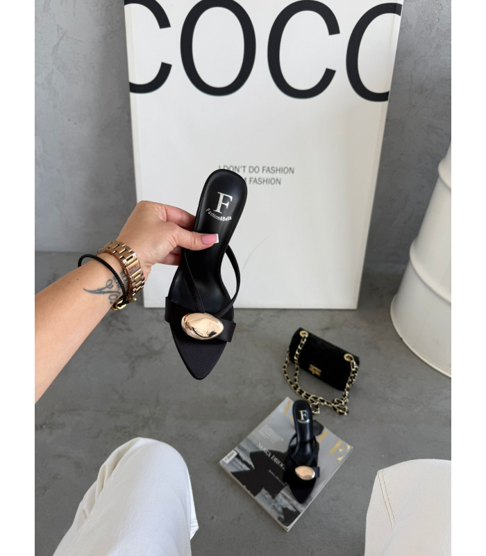 Klapki Szpilki Złota Ozdoba