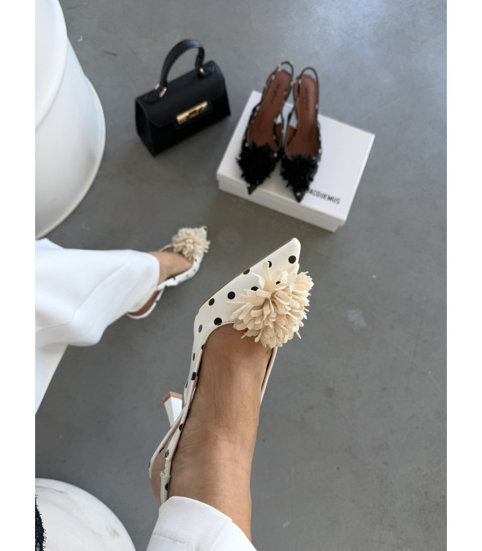 Szpilki Coco Flower Białe
