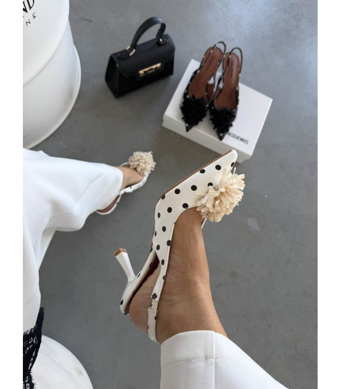 Szpilki Coco Flower Białe