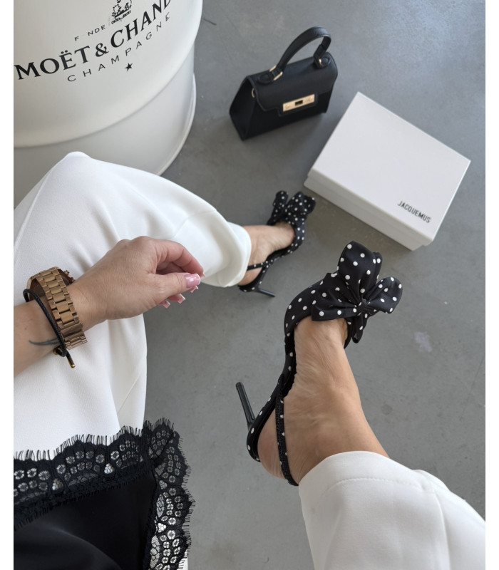 Szpilki Dots Czarne Kokarda