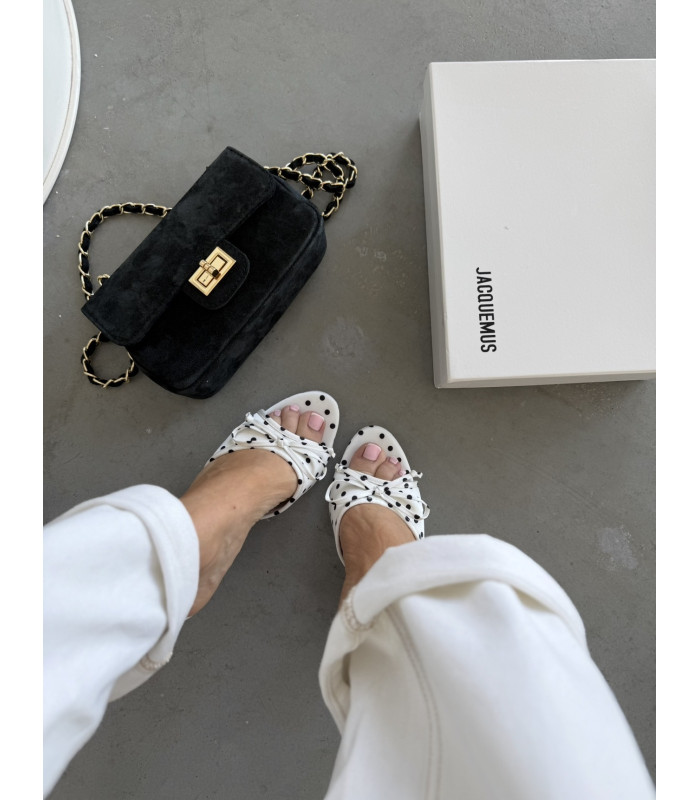 Białe Klapki Polka Dots