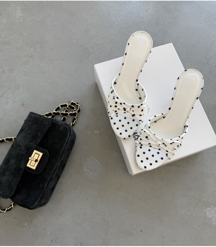 Białe Klapki Polka Dots