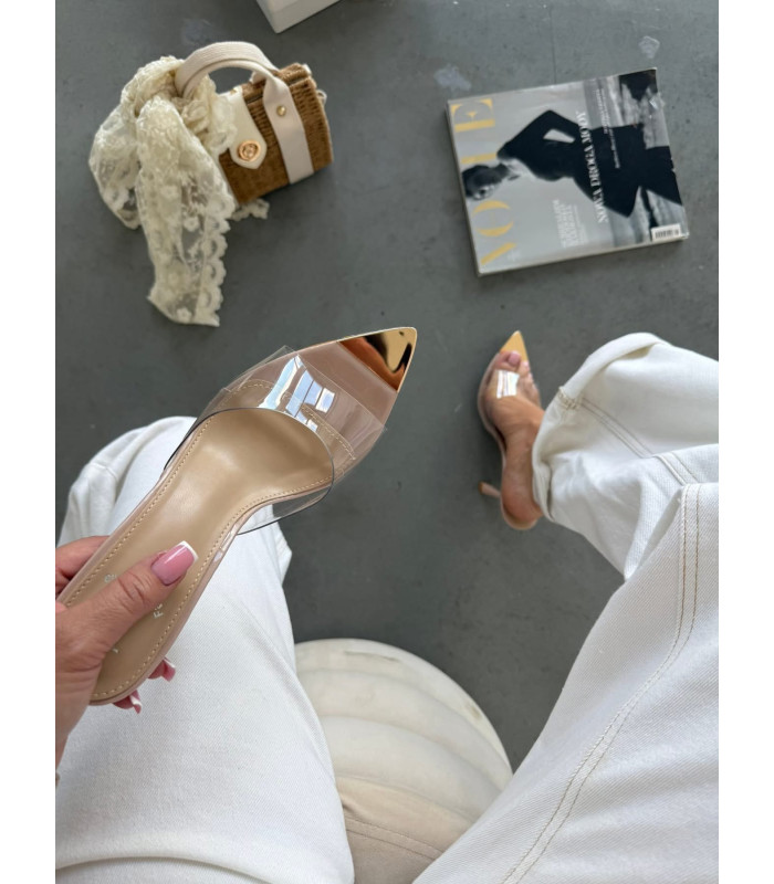 Transparentne Klapki Na Szpilce