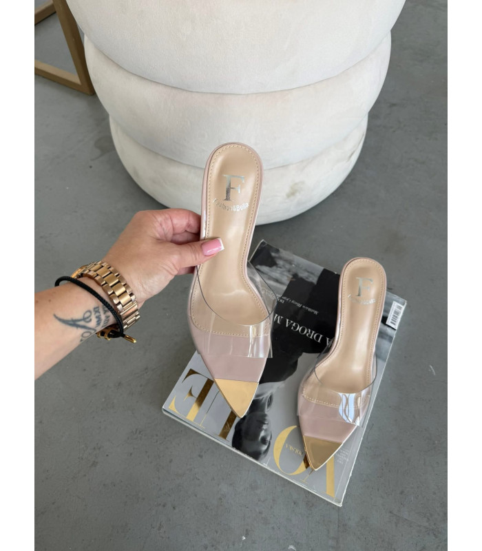 Transparentne Klapki Na Szpilce