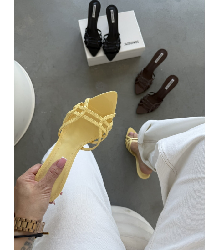 Klapki Szpilki Milano Strap żółte