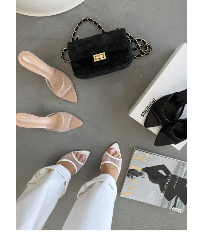 KLAPKI Camila Białe siateczka