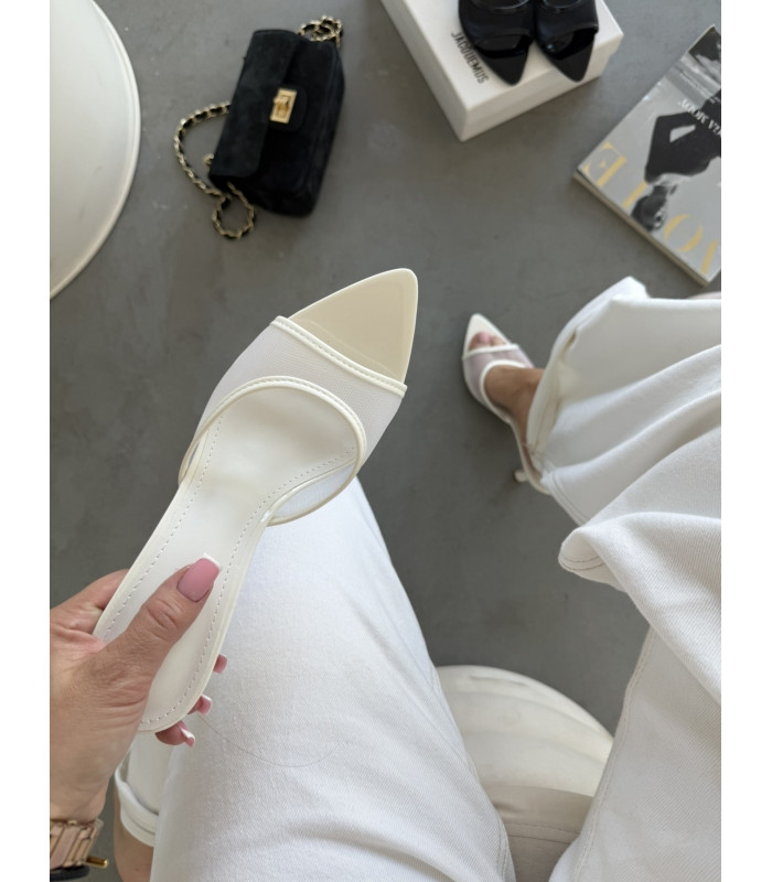 KLAPKI Camila Białe siateczka