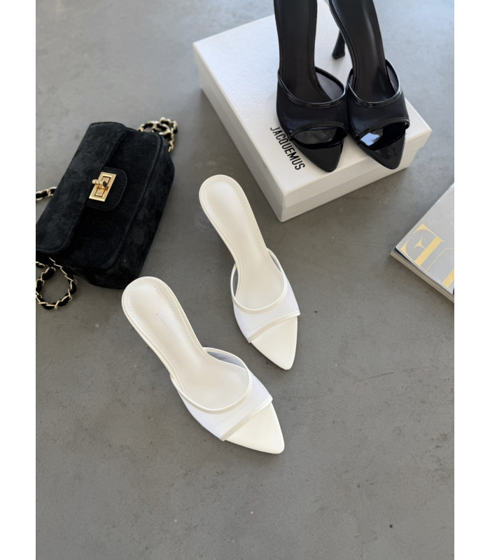 KLAPKI Camila Białe siateczka