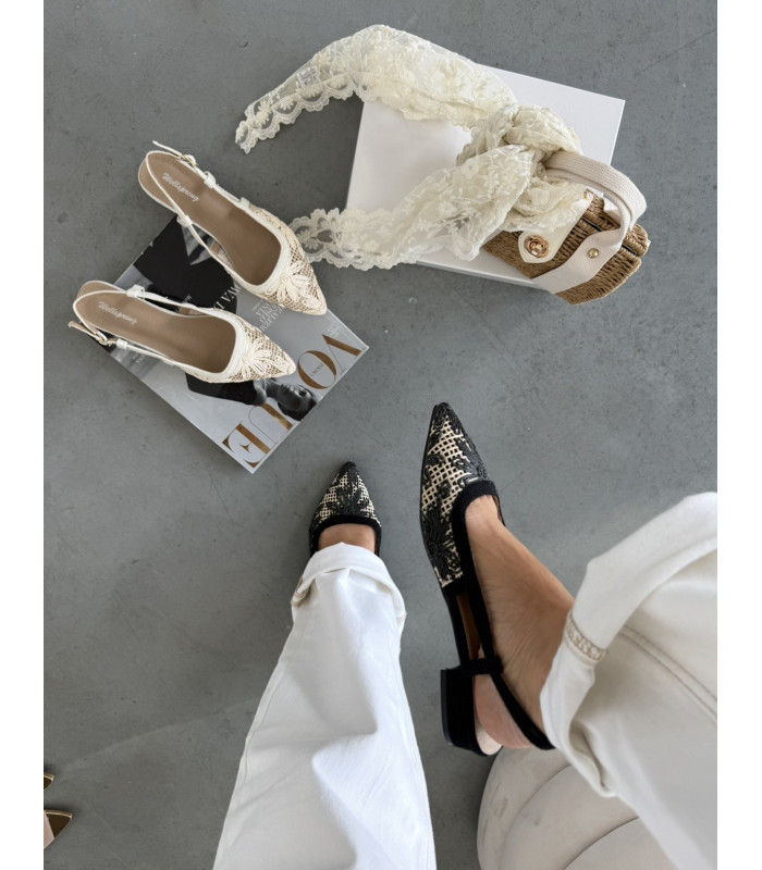 Balerinki Haftowane Czarne