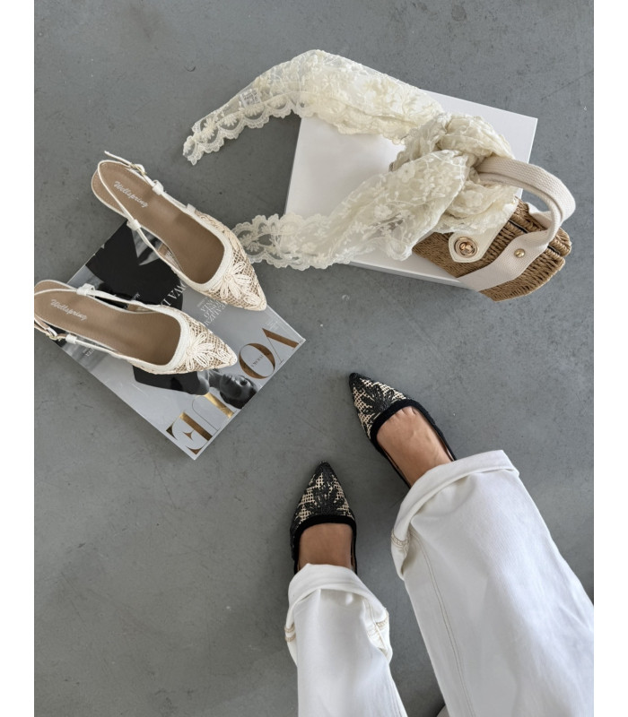 Balerinki Haftowane Czarne