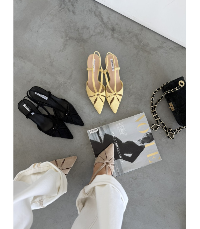 Żółte Szpilki Slingback