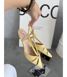 Żółte Szpilki Slingback