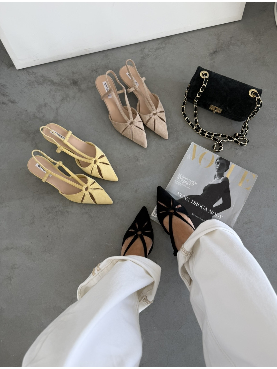 Beżowe Szpilki Slingback