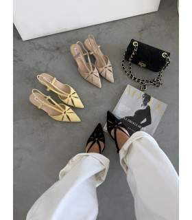 Beżowe Szpilki Slingback