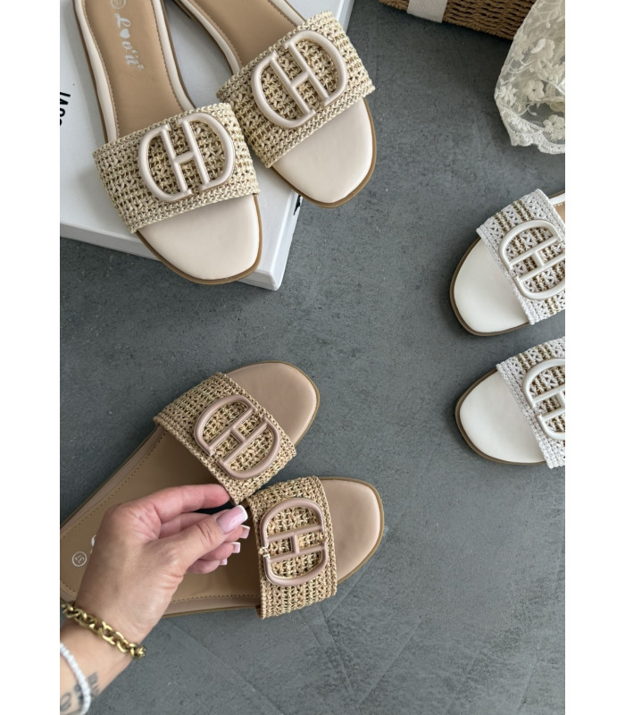 Jasny Beż Klapki CHC