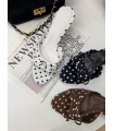 Brązowe Klapki Polka Dots