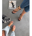 Sandałki Czarne Sabrina Na Obcasie