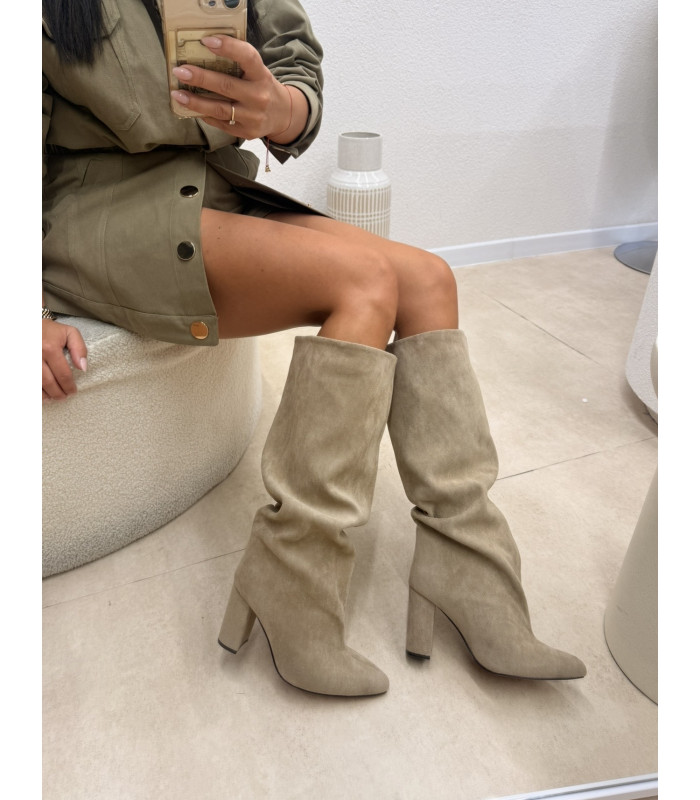 Kozaki Suede Muse Beżowe