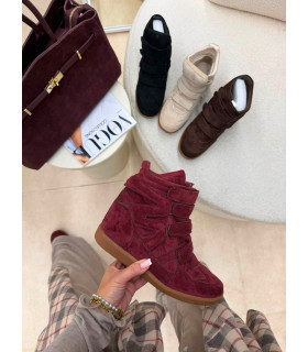 Sneakersy Isabelle Burgundowe