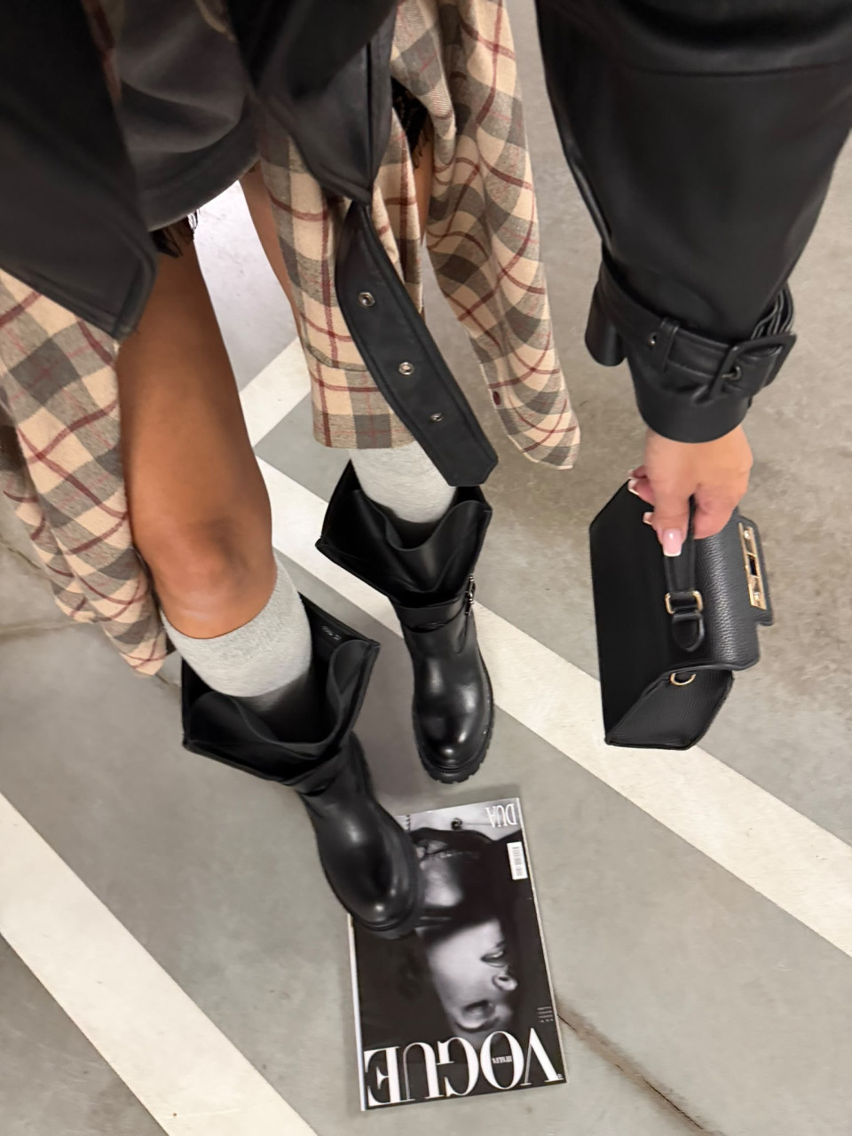 Czarne Botki Biker Boots Ze Sprzączkami kr