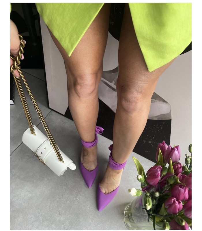 Wiązane Szpilki Zarka Fiolet