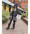 Brązowe Botki Biker Boots Ze Sprzączkami kr