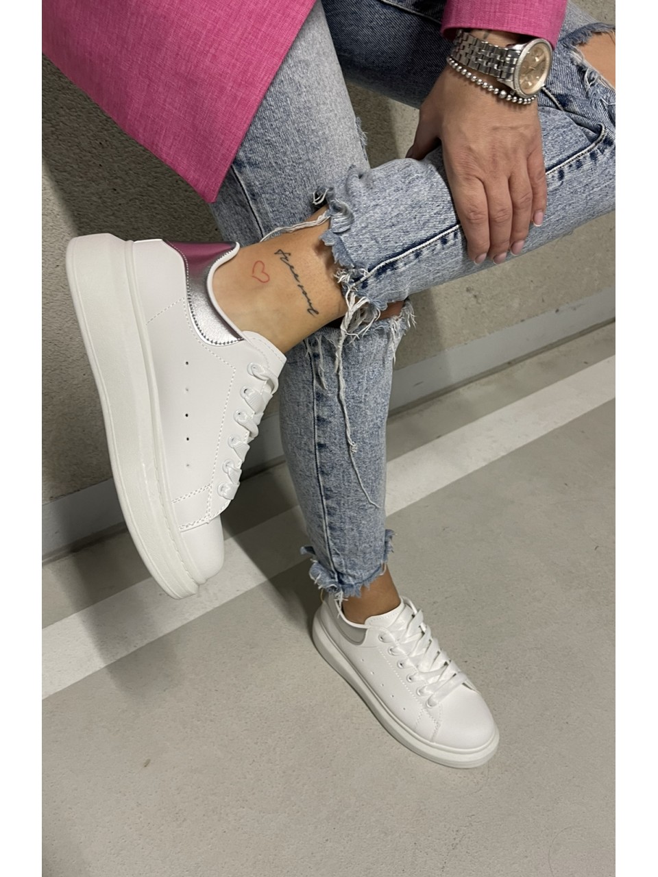 Trampki Alex srebrny tył